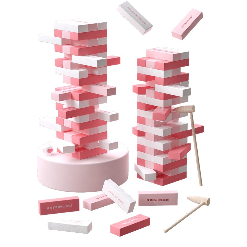 Colores de madera equilibrados en capas apiladas en capas, bloques de dibujo altos, juguetes educativos para niños