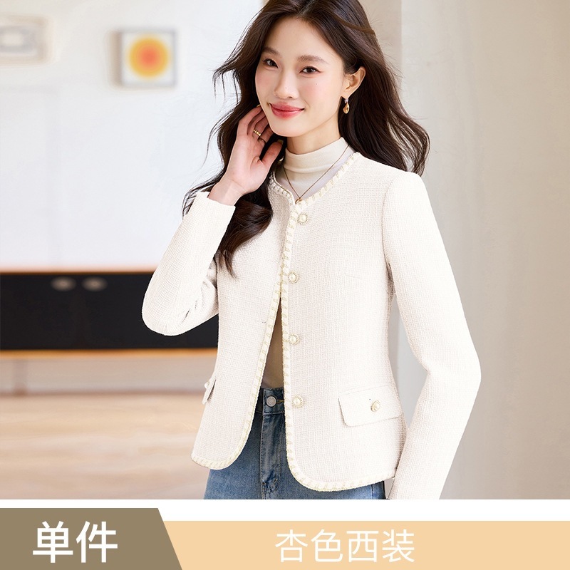 小香风西装外套女新款春秋时尚洋气时髦炸街粗花呢法式气质上衣|undefined