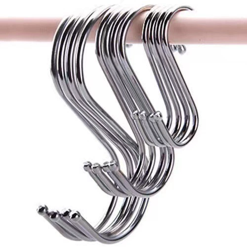 S-hook stainless steel hanging hook, large single hanger, heavy-duty household 2–5 inch
