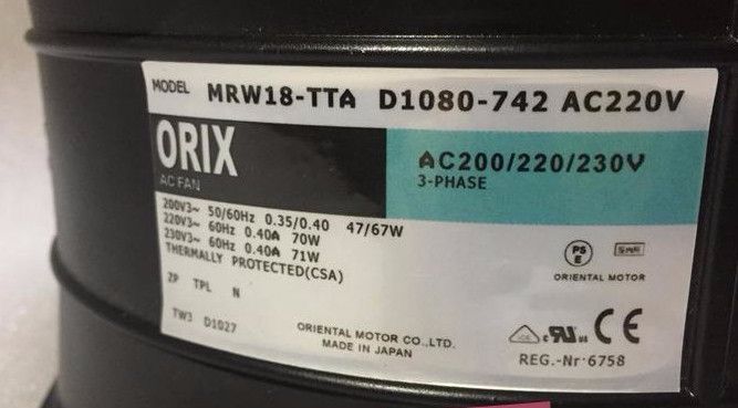 日本东方ORIX 180*110 MRW18-TTA D1080-742三垦变频风扇