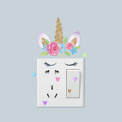 外貿熱帶綠植開關貼室客廳玄關宿舍家居裝飾牆貼貼紙自粘批發跨境