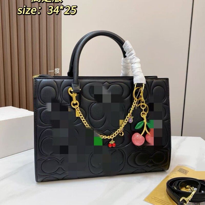 Koujia Vintage Floral Tote Bag New Women's Bag Foreign Trade Single Shoulder Crossbody Handbag with Chain Cherry Pendant Wallet Koujia Vintage Floral Tote Bag New Women's Bag Foreign Trade Single Shoulder Crossbody Handbag with Chain Cherry Pendant Wallet