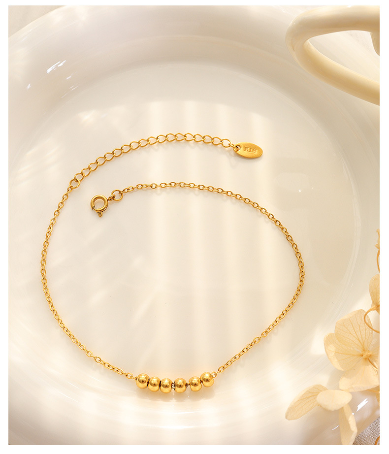 Fashion Geometric Titanium Steel Waterproof Non Tarnish No Inlaid PVD Coated Sterling Silver Polishing Cloth Women'S Anklet display picture 3