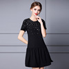 Advanced black heavy industry Sequin doll age reducing skirt