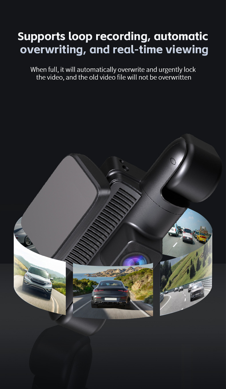 Cross-border 4-channel dash cam with 4 lenses, 1080P HD, night vision, and 360-degree recording °   WiFi Panoramic Recorder