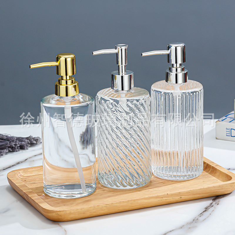 400ml jabón transparente prensado botella de cristal de loción de baño cosméticos champú botella de desinfectante de manos