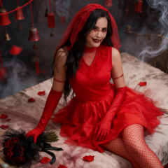 2025 新しいハロウィン COS 服ドレス大人の赤い地獄の幽霊花嫁女性の幽霊キャラクター衣装