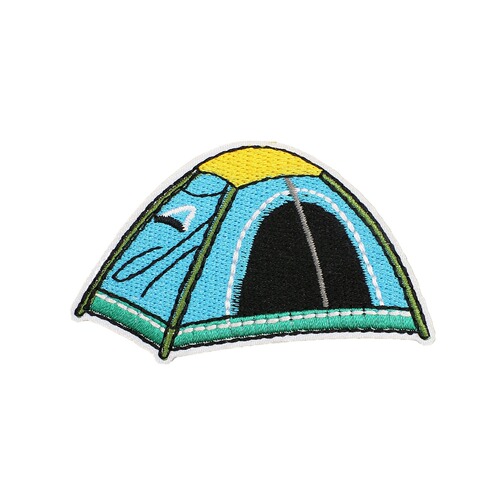 Camper van embroidery patch explorer tent decoration telescope patch computer embroidery label water bottle flashlight