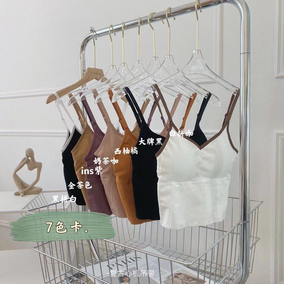 Retro intrigante contraste color Cruz camisola sexy desgaste exterior envuelto pecho grande en forma de U deportes bottoming chaleco para las mujeres