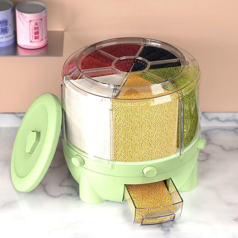 Ogei2026 New Model Grain Storage Container, Insect-Proof and Moisture-Proof, One-Touch Rice Dispenser, Rotating Compartments, Large Capacity Storage