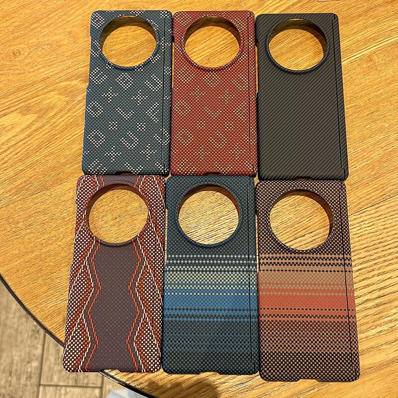 Suitable for Vivoxfold5 Mobile Phone Case Double Central Axis Protection Xfold3Pro Kevlar Pattern Pc Water Sticker Anti-Fall Shell
