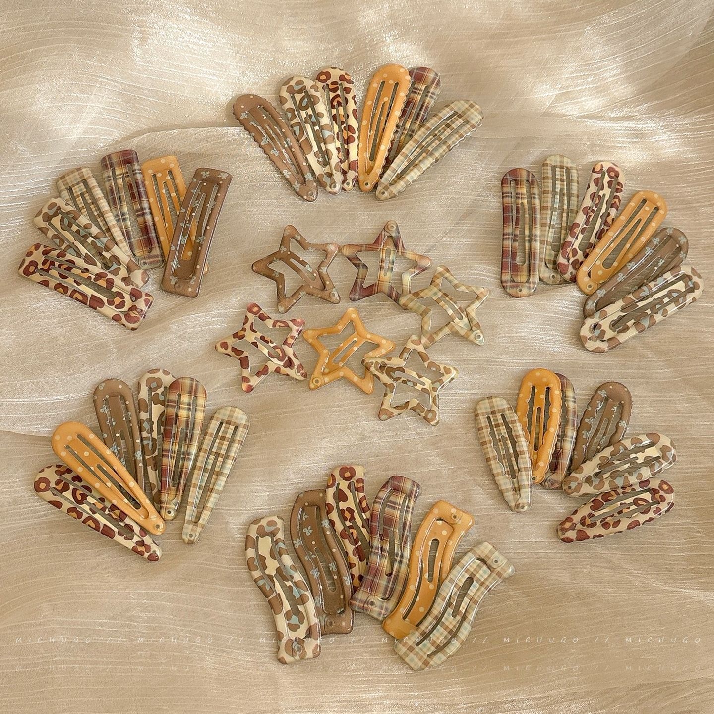 Leche leopardo estrella clips de cabello para niños frente lateral clips de cabello nuevo clip de cabello BB tocado de niña
