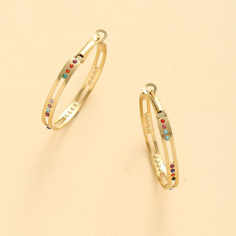 304 Stainless Steel Material 1 Pair Elegant Round Plating 304 Stainless Steel Earrings