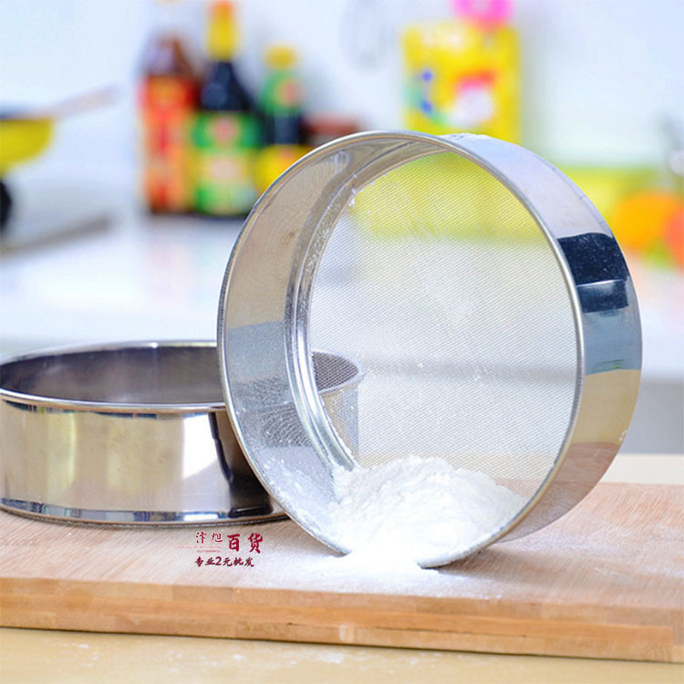 Wholesale 304 201 stainless steel baking flour sieve holding round…