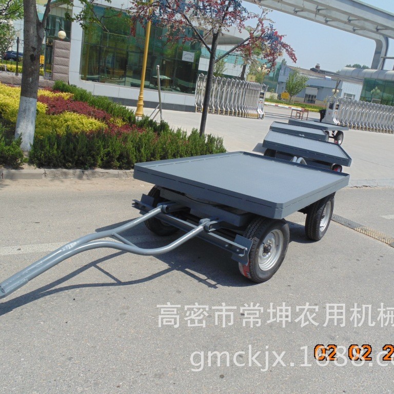 亚马逊出口2吨小拖车 牵引串联平板车厂家供应车间运输平板拖车