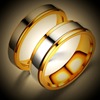 Jewelry, fashionable golden accessory, glossy ring stainless steel for beloved, Amazon