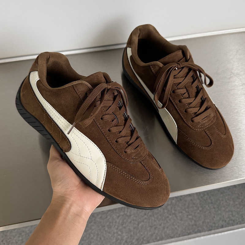 3816 春夏の新無地スニーカー黒薄底レーシングシューズランニングスポーツレジャー多用途レトロドイツトレーニングシューズ|undefined