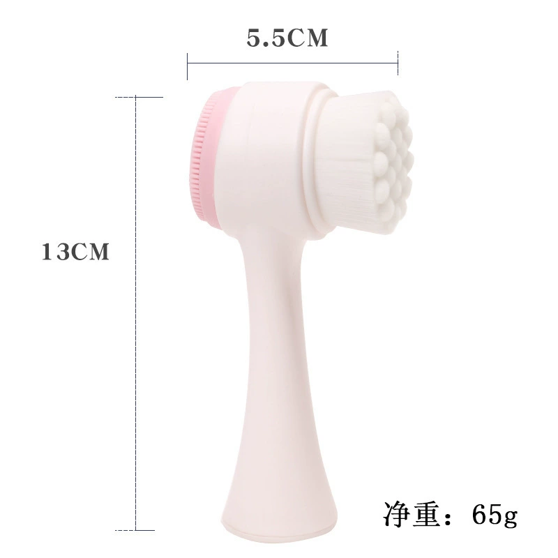 Double-sided Silicone Nylon Cleansing Brush, Standable Facial Wash Brush, Soft Bristles