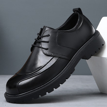 男鞋春季透气2025新款潮流厚底休闲鞋子英伦商务男士结婚皮鞋真皮