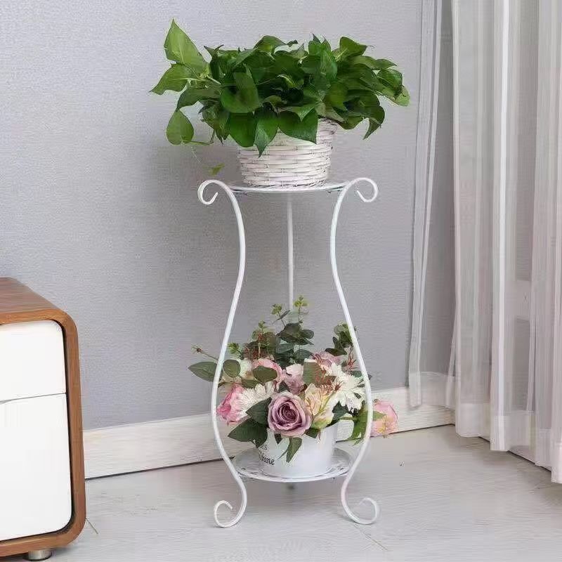 グリーンフラワースタンド床置き屋内リビングルーム植木鉢スタンド鉄フラワースタンド吊り蘭バルコニー収納ラック取り外し可能|undefined