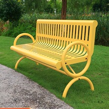 户外全钢公园椅庭院双人长条椅广场休闲长椅铸铁铸铝座椅网红多色