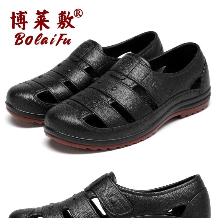 Оптовая продажа домашних туфель дождевая обувь короткая черная осенняя дождевая обувь строительная площадка фабрики дышащая говяжья сухожилия подошва дождевая обувь