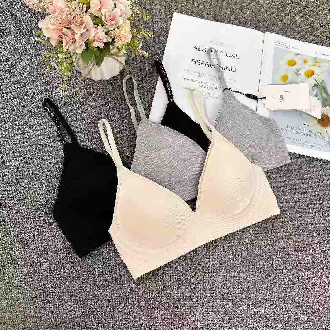1088 # inventario ropa interior cómoda para mujeres pechos pequeños pechos planos para evitar caída sin marcas de anillo de acero sexy puro deseo de sujetador