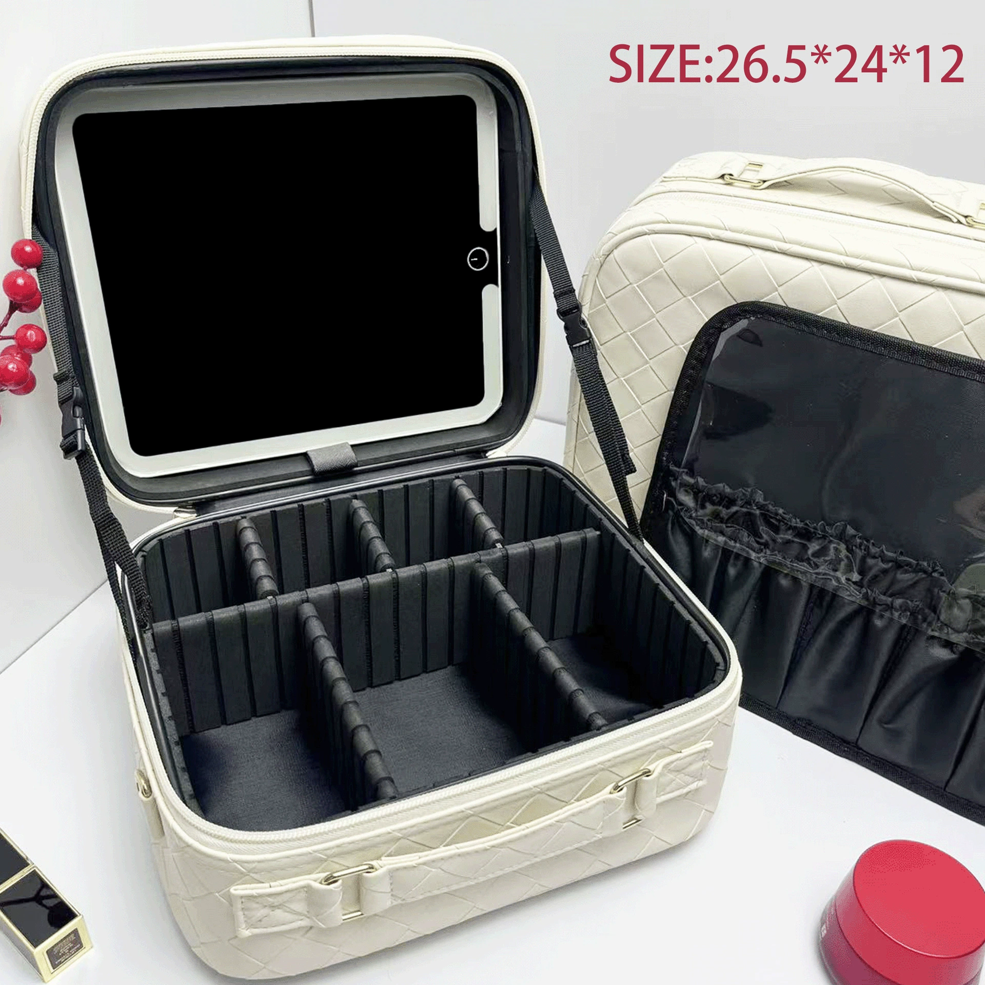 Makeup box, capacious handheld cosmetic bag, high quality organizer bag