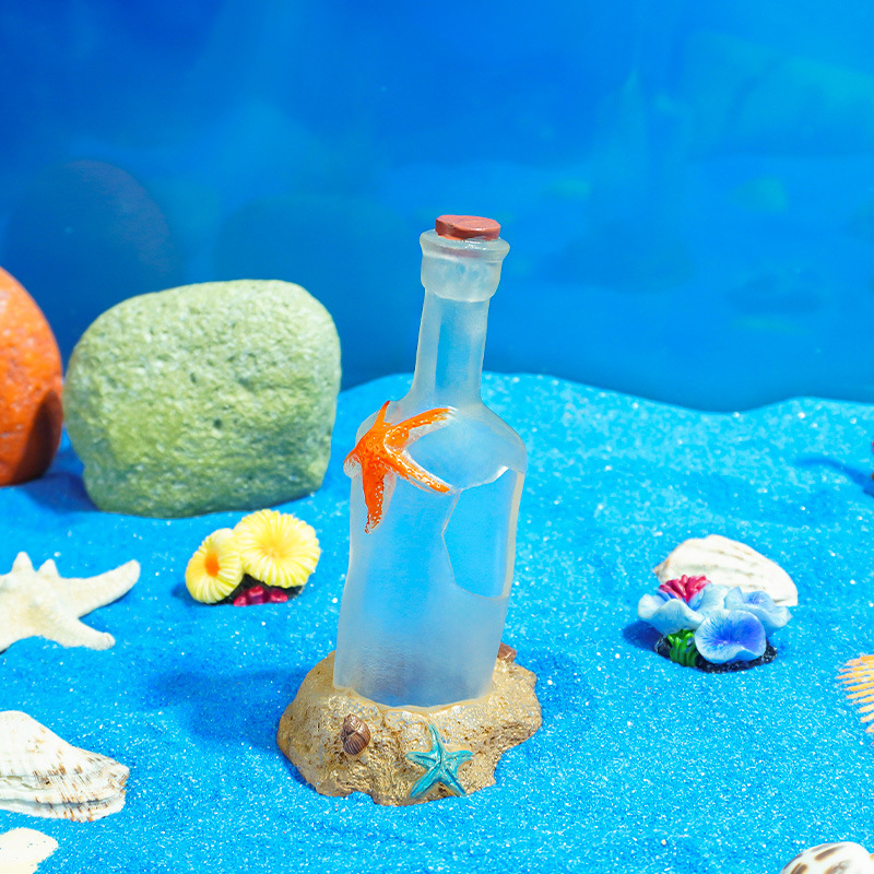 Nuevas decoraciones de paisajismo de peceras transfronterizas, botellas a la deriva, accesorios decorativos de acuarios, fondo sumergido, micro paisaje, estilo nórdico