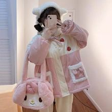 灯芯绒外套女2025款学生冬季加绒棉衣拼接可爱软妹宽松棉服上衣