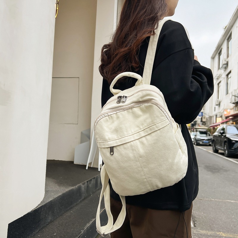 Mochila de lona para mujer 2024 nueva moda al aire libre viaje pequeño mochila casual todo fósforo clase mochila escolar marea