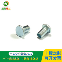 平头空心铆钉箱包轮万向轮玩具铆接件碳钢环保锌半空铝轴铆件