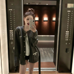 COOLLINE林子熙 杜维埃1957 经典正肩小香可收腰纯羊毛开衫外套女