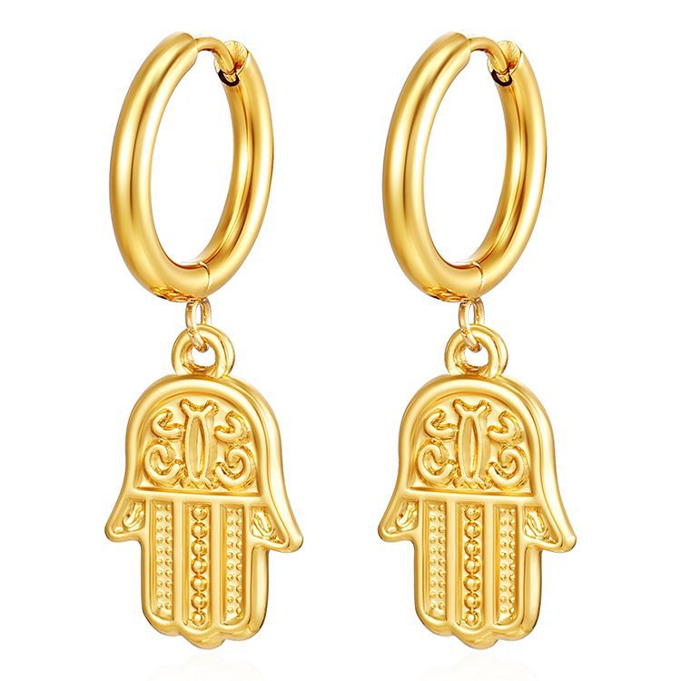 Europa y América de moda transfronteriza pendientes de moda galvanizado 18K oro acero inoxidable pendientes al por mayor