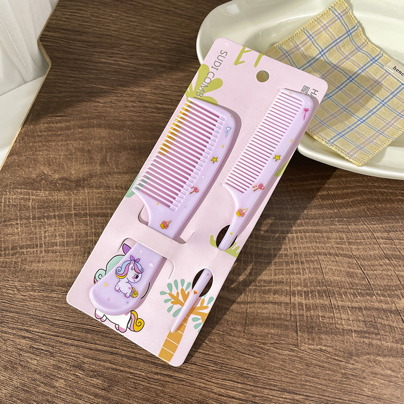 Peine largo portátil con forma de animal, antielectrostático, dientes finos, ideal para niñas o cabello largo