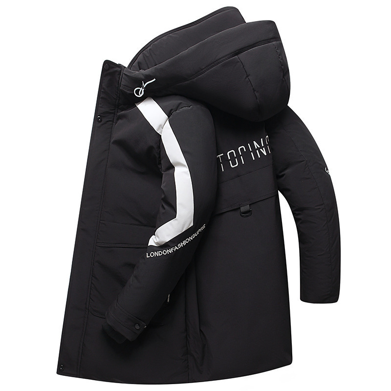 2022 Winter Mid-Length White Duck down Thickened Warm down Jacket Men's Youth Expedition Hooded Couple Jacket Men