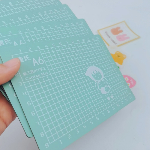 A6 cutting pad mint green 110*150mm paper cutting handbook art rubber stamp engraving 3mm handmade pad