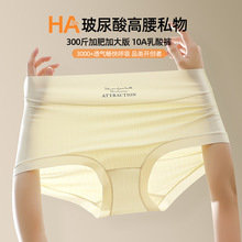 女士高腰透气孔三角裤英文腰头烫唛加肥大码聚乳酸10A抑菌裆300斤