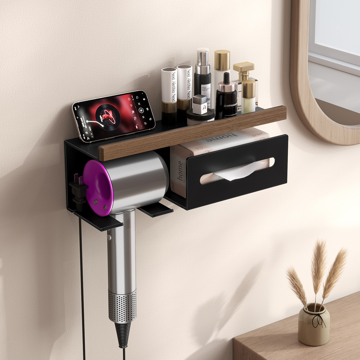 월넛 블랙 다기능 종이 타월 헤어드라이어