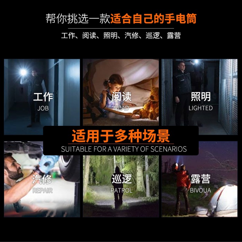 2022 New Mini flashlight, high-intensity long-range luminous work light, portable miniature student flashlight pic 10