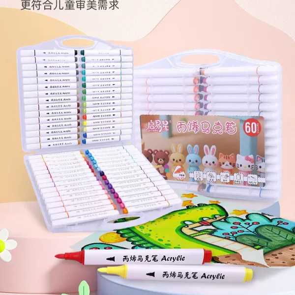 Qiyixing Non-Transparent, Stackable Color Markers for Elementary School Students' Art, Colored Markers for Graffiti and Painting, Acrylic Markers