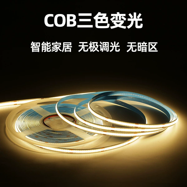 [24V-保5年COB三色-576灯-无压降2线8mm宽10米/卷]