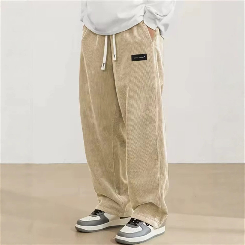 2026 Spring and Autumn Men's Casual Loose Pants Fashionable Sports Pants Solid Color Corduroy Pants Jogging Training Men's Trousers 2026 Spring and Autumn Men's Casual Loose Pants Fashionable Sports Pants Solid Color Corduroy Pants Jogging Training Men's Trousers