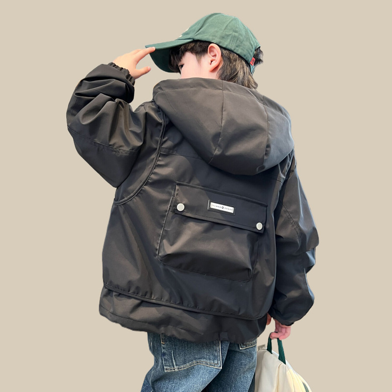 Kinder windjack met capuchon voor jongens lente en herfst_voghion.com