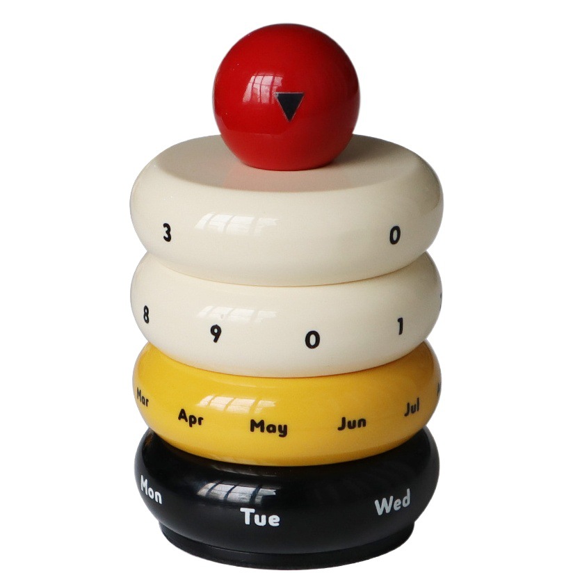 Nórdico lindo estilo contraste color giratorio calendario escritorio salón entrada decoración pequeña decoración adornos