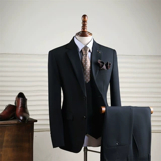 高级感绅士男士西服套装修身礼服结婚新郎伴郎商务正装面试西装