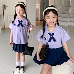 女童jk制服學院風襯衫裙子泰式校服男童全套小學生畢業班服童套裝