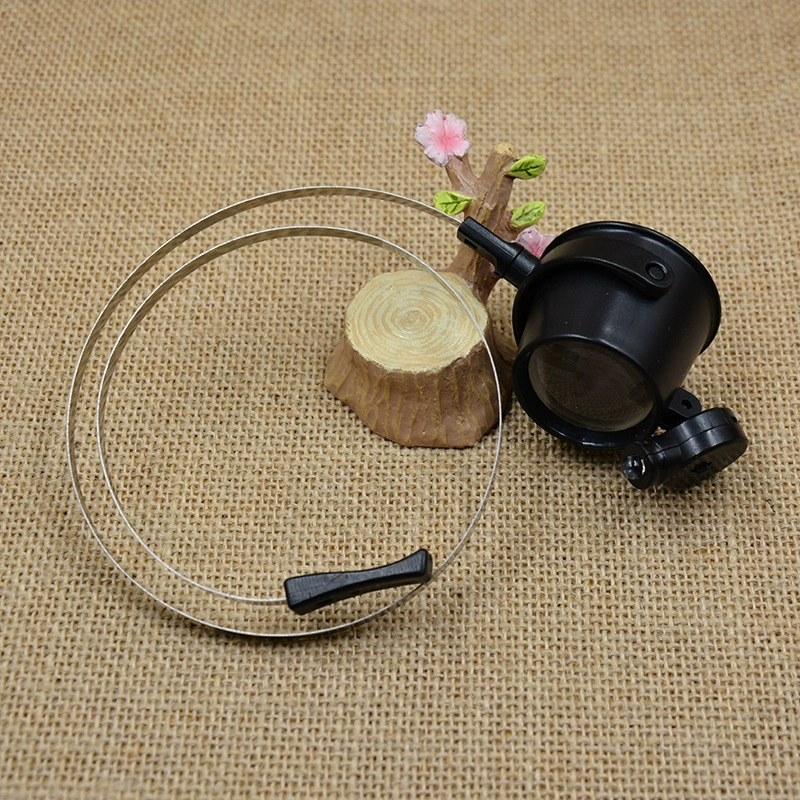 Лупа на голову 13B-A с одним стальным креплением для ремонта часов, светодиодная подсветка, увеличение 10x, оптом от производителя.