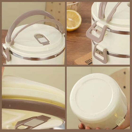 Stainless Steel Lunch Box High Color Value Double Layer Insulation Bowl with Lid Multi Layer Rice Bowl Large Capacity Three Layer Four Layer Lunch Box