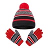 西埃图 圣诞冬季针织儿童保暖两件套 加绒加厚帽手套可爱防寒现货|ru